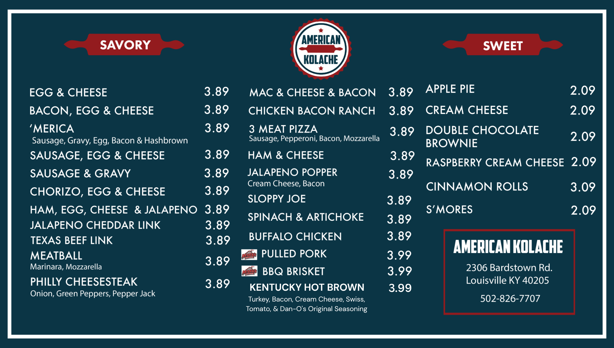 Louisville MENUS 